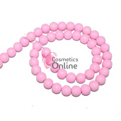 Perle din sticla, margele pentru accerosii craft PRC04EE - 50 bucati Pink de 8mm